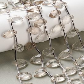 Природный дымчатый кварц нитей бисера, граненые, лошадиный глаз , Топ пробуренной, с пластиковыми трубчатыми бусинами