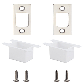 2 Sets 201 Stainless Steel Door Reinforcement Plate with Screws