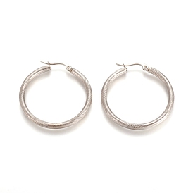 304 Stainless Steel Geometric Hoop Earrings, Hypoallergenic Earrings, Twist Ring
