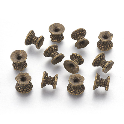 Tibetan Style Alloy Waist Drum Beads, Cadmium Free & Lead Free, 9.5x8mm, Hole: 2.5mm, about 600pcs/1000g