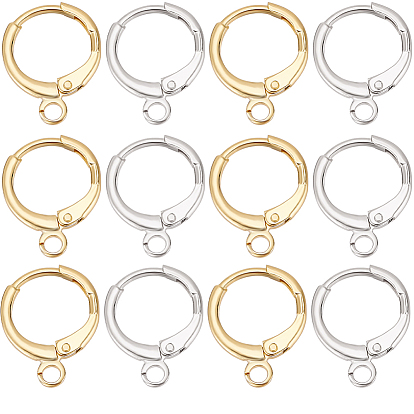 20 пары 2 цвета латунные серьги с застежкой-молнией, с горизонтальными петлями, долговечный, без свинца и без никеля 