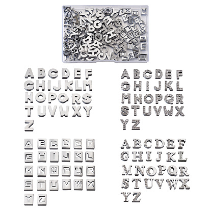 Брелоки из экологически чистого цинкового сплава, со стразами, с покрытием платиным, алфавит