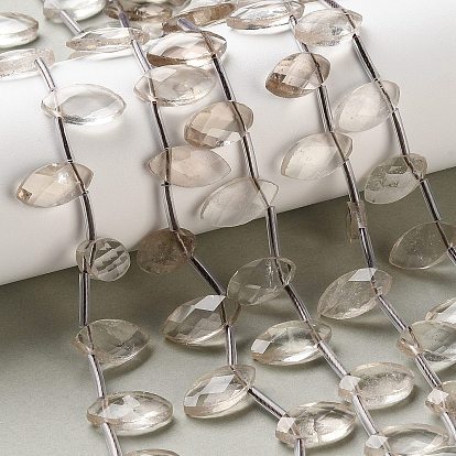 Природный дымчатый кварц нитей бисера, граненые, лошадиный глаз , Топ пробуренной, с пластиковыми трубчатыми бусинами