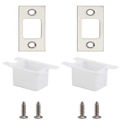 2 Sets 201 Stainless Steel Door Reinforcement Plate with Screws