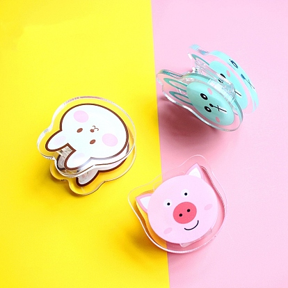 Cute Acrylic Clips, for Paper Document, School Office Supplies, Rabbit/Pig