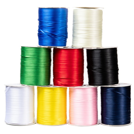 Polyester Double Face Solid Color Satin Ribbon, for Making Crafts, Gift Package