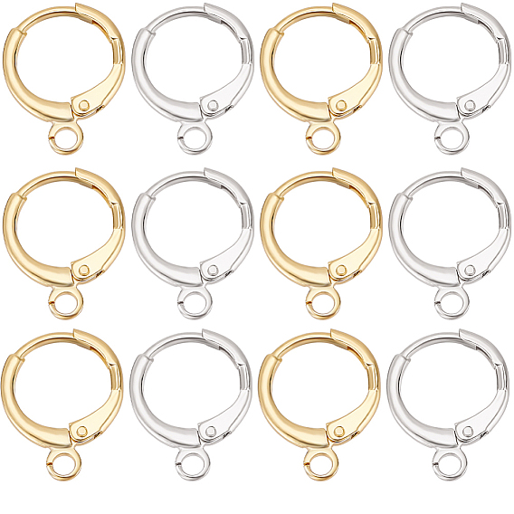 20 пары 2 цвета латунные серьги с застежкой-молнией, с горизонтальными петлями, долговечный, без свинца и без никеля 