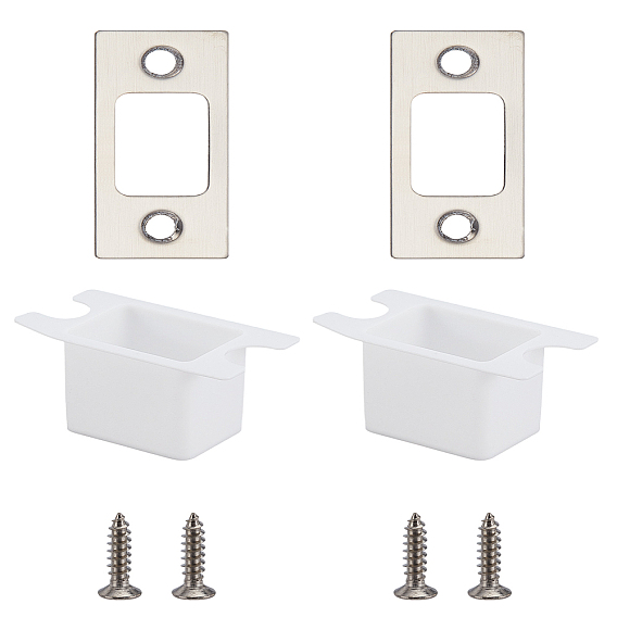 2 Sets 201 Stainless Steel Door Reinforcement Plate with Screws
