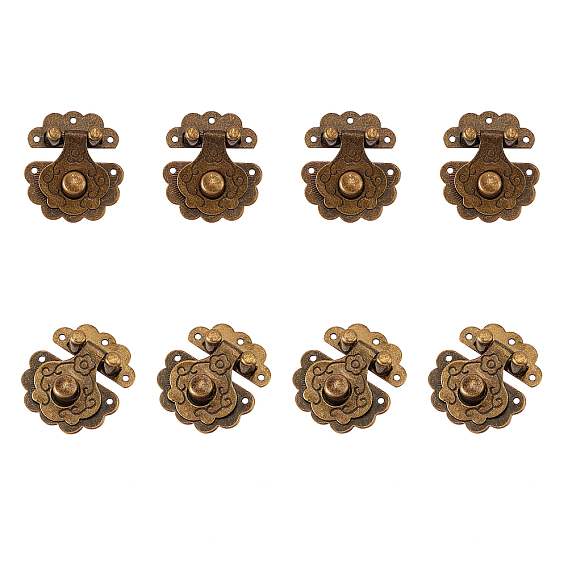 Iron Lock Catch Clasps, with Screws, Jewelry Box Latch Hasp Lock Clasps