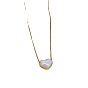 Mermaid Princess Pearl Minimalist Gold Necklace - Lock Collar Chain Accessories.