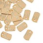 SHEGRACE Brass Charms, Rectangle with Word Charms, Cadmium Free & Lead Free & Nickel Free, Long-Lasting Plated