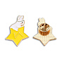 Étoile avec broche en émail en forme de lapin, insigne de dessin animé en alliage plaqué or clair pour vêtements de sac à dos, sans nickel et sans plomb