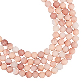 ARRICRAFT Natural Pink Aventurine Beads Strands, Frosted, Round