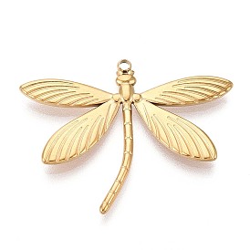 304 подвески из нержавеющей стали, очарование стрекозы, ионное покрытие (ip)