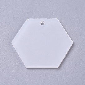 Прозрачные акриловые заготовки подвески, шестиугольник, для поделки брелки или украшения