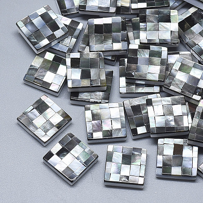 Оболочки кабошонов, со смоляным дном, квадрат с мозаичным рисунком