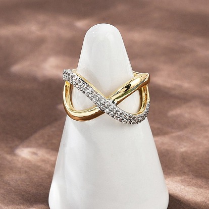 Латунные микро проложить манжеты кольца кубического циркония, крестик