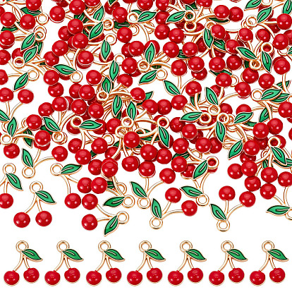 110Шармы из сплава эмали, вишня, золотой свет