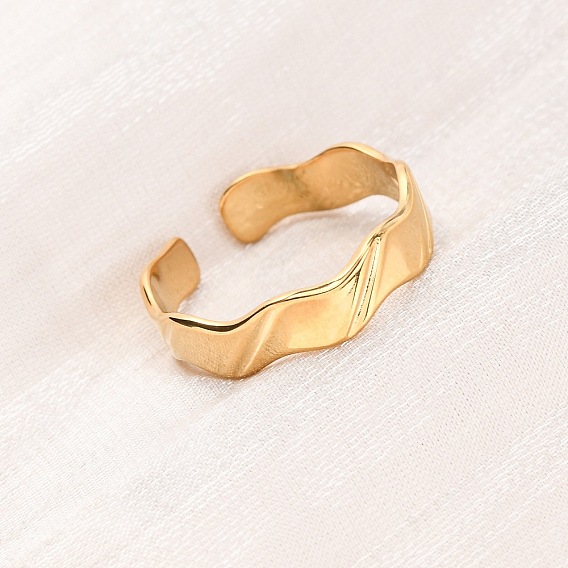 304 открытые манжеты из нержавеющей стали для женщин, ионное покрытие (ip)