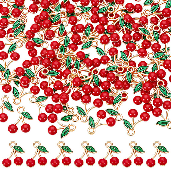 110Шармы из сплава эмали, вишня, золотой свет