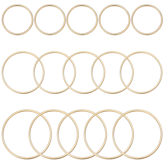 30шт. 3 стили латунные соединительные кольца, долговечный, круглые кольца