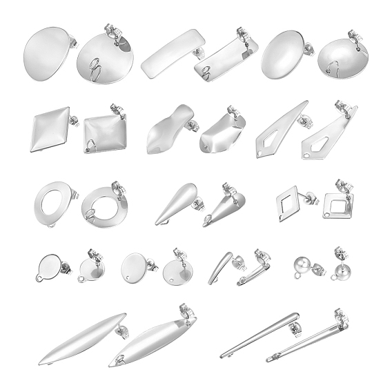 304 Выводы серьги из нержавеющей стали шпилька, с петлей и ушными гайками / серьгами, разнообразные