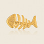 304 Stainless Steel Open Cuff Rings for Women, Fishbone