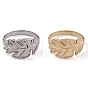 304 Stainless Steel Monstera Leaf Open Cuff Rings for Women