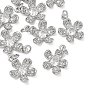 SHEGRACE Brass Clear Cubic Zirconia Pendants, Flower Charms, Cadmium Free & Lead Free & Nickel Free