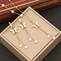 Fashionable Butterfly Tassel Pendant Stainless Steel Necklace for Women N1122