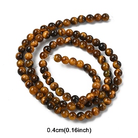 1 нити натуральных бусин тигрового глаза, круглые