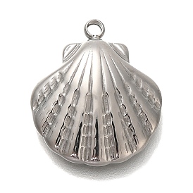 Anti-Tarnish 304 Stainless Steel Pendants, Shell Shape Charm