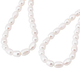 2 Strands Oval Natural Cultured Freshwater Pearl Beads Strands