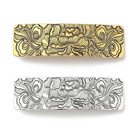 Alloy Retro Hair Barrettes, Hair Accessories for Women & Girls, Rectangle with Flower