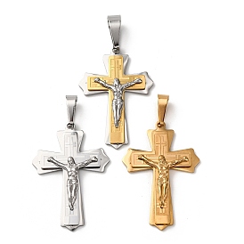 304 подвески из нержавеющей стали, крестовые амулеты с Иисусом, вакуумное покрытие pvd