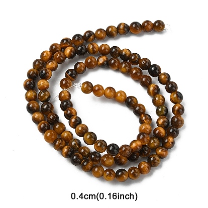 1 нити натуральных бусин тигрового глаза, круглые