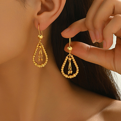 Латунные серьги обруча, золотые