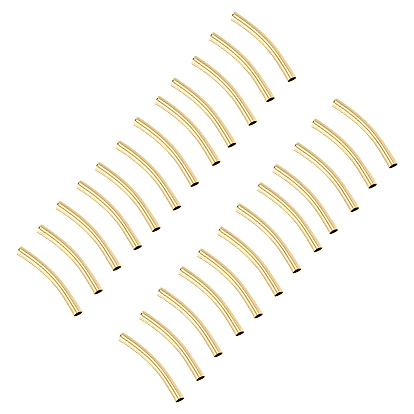 40pcs perles tubulaires courbées en laiton