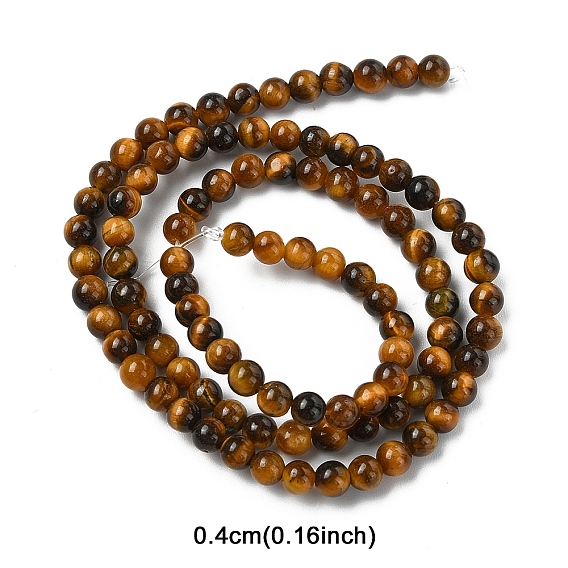 1 нити натуральных бусин тигрового глаза, круглые
