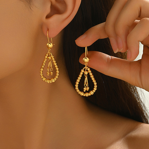 Латунные серьги обруча, золотые