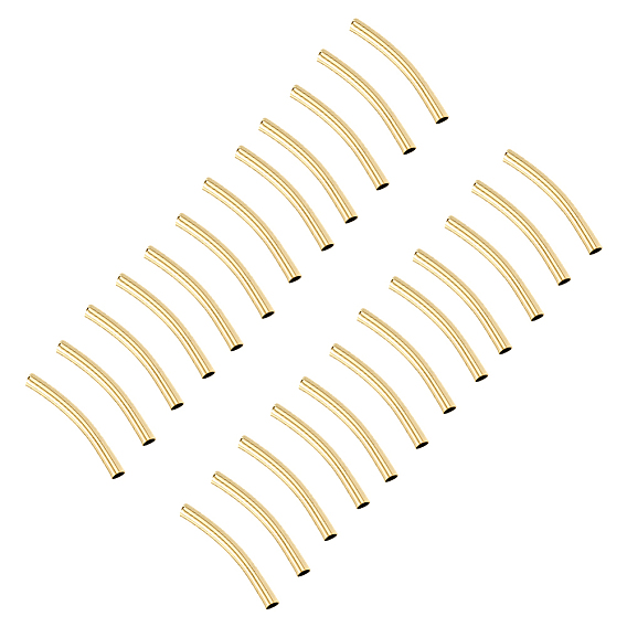 40Pcs Brass Curved Tube Beads