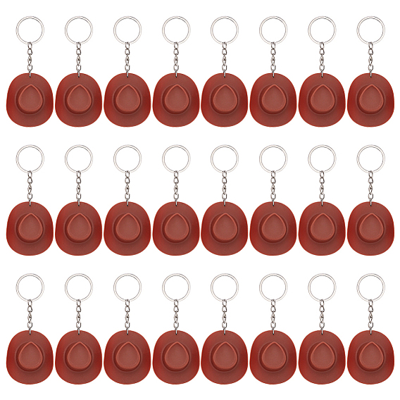 Пластиковые брелки, шляпа, с железными кольцами