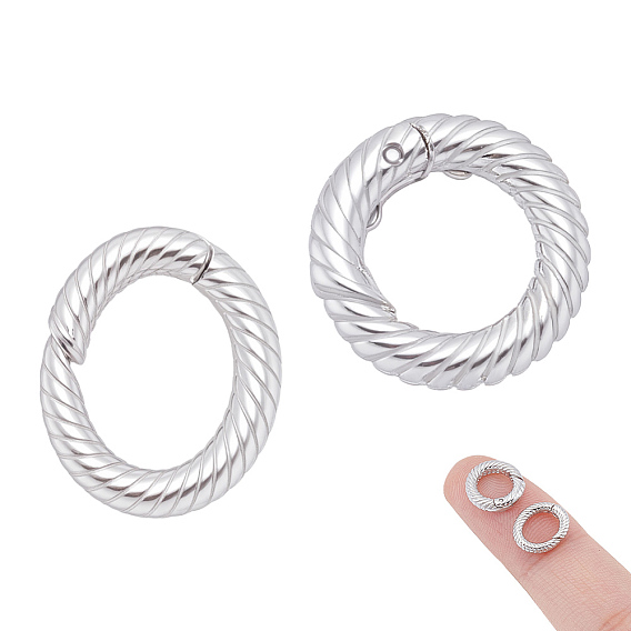 2 шт. 2 стили s925 застежки-пружинки из стерлингового серебра, овальные и кольцо