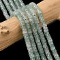 Нити из натуральных зеленых бусин из клубничного кварца в стиле хейши, граненые, рондель