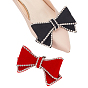 4 шт 2 цвета стразы и полиэстер и железные украшения для обуви, зажимы для обуви с бантом