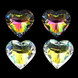 Electroplate Glass Charms, Faceted, for Chandelier Crystal Hanging Pendants, Heart