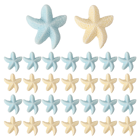 60шт 2 цветные кабошоны из непрозрачной смолы, морская звезда