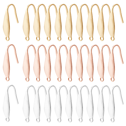 30Pcs 3 Colors 316 Surgical Stainless Steel Earring Hooks, Ear Wire