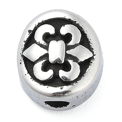 304 из нержавеющей стали бусы, овал с Флер де Лис