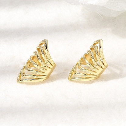 Латунь манжеты серьги, без кадмия и без свинца, долговечный, стойки покрытие, многослойный с-образный